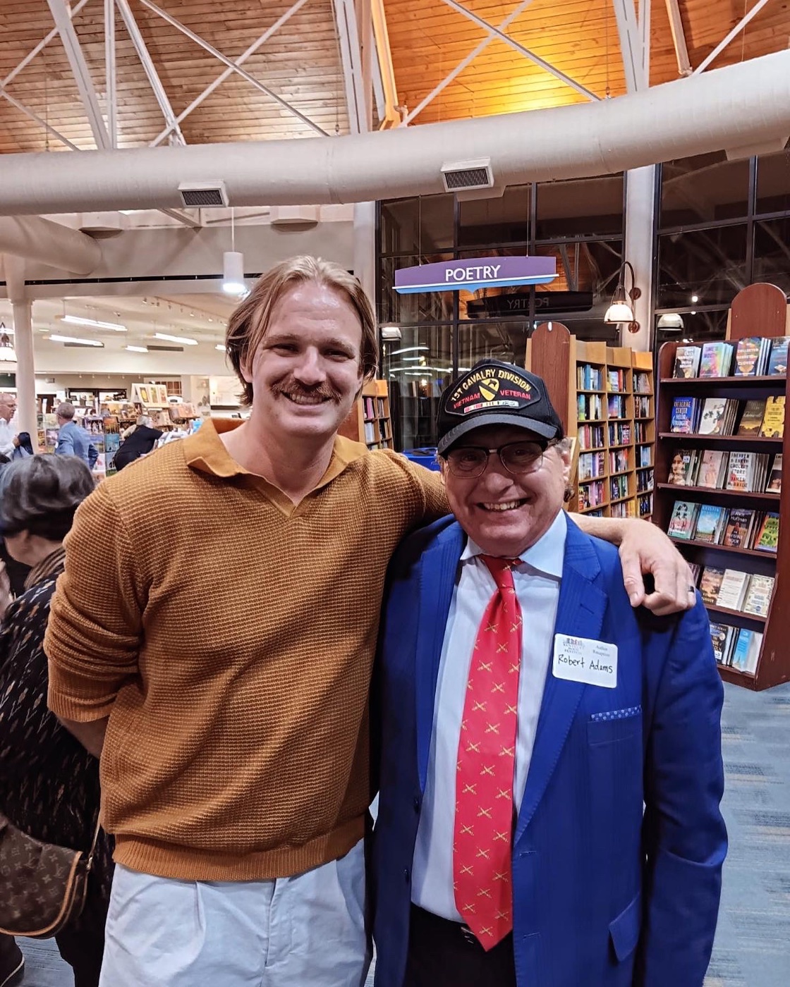 Adam Turner with Cherrymoon author Robert Adams at a bookstore event